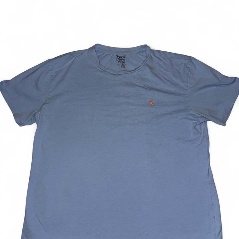 Polo Ralph Lauren T-Shirt Size L/G Light Blue Cotton Logo Tee